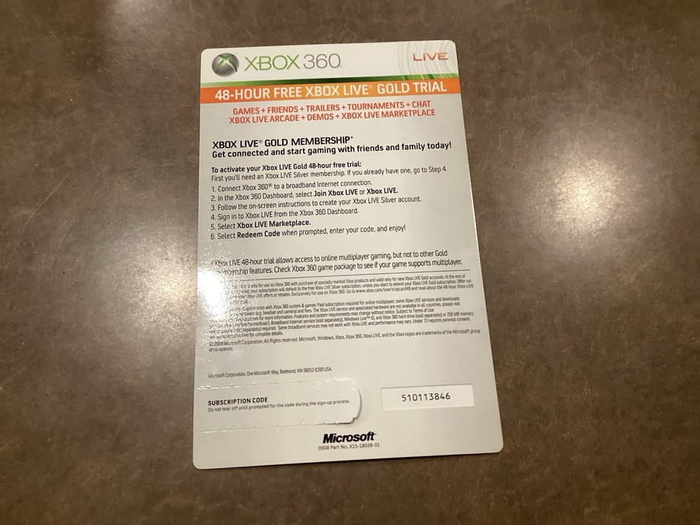 Xbox 48 Gold Subscription ￼