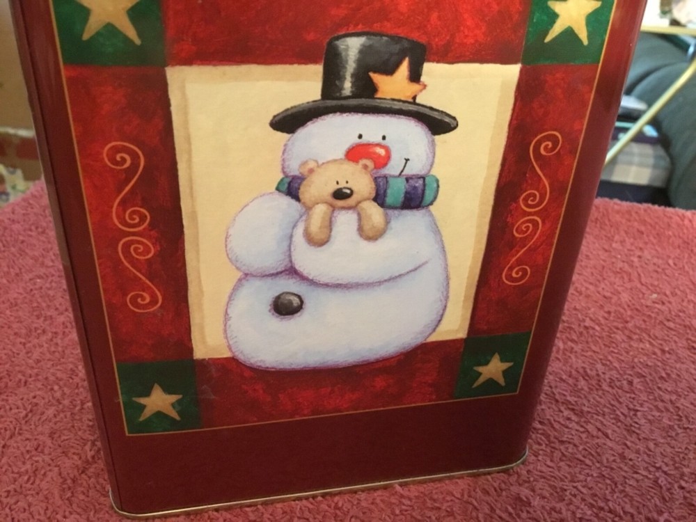 Snowman Hinged Top Christmas Tin
