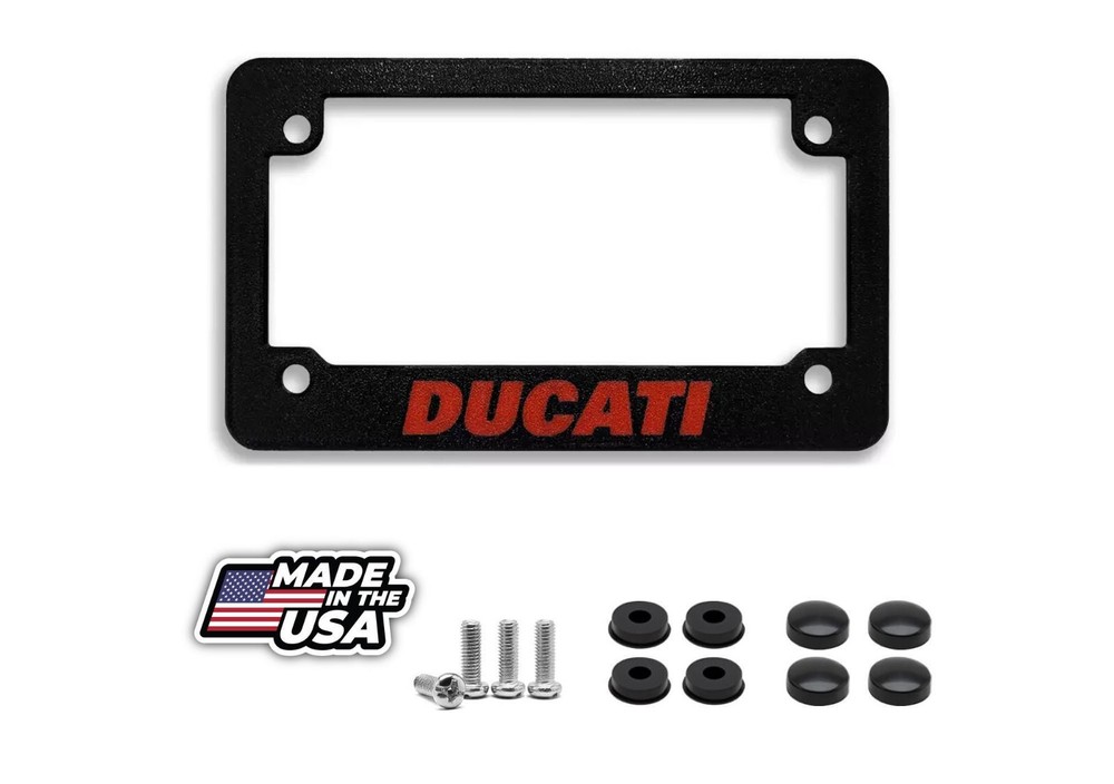 For Ducati Motorcycles Textured Motorcycle License Plate Frame (RED)