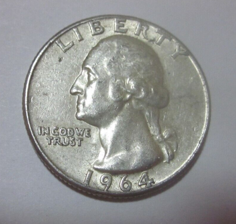 1964  Washington Silver Quarter 90% Silver