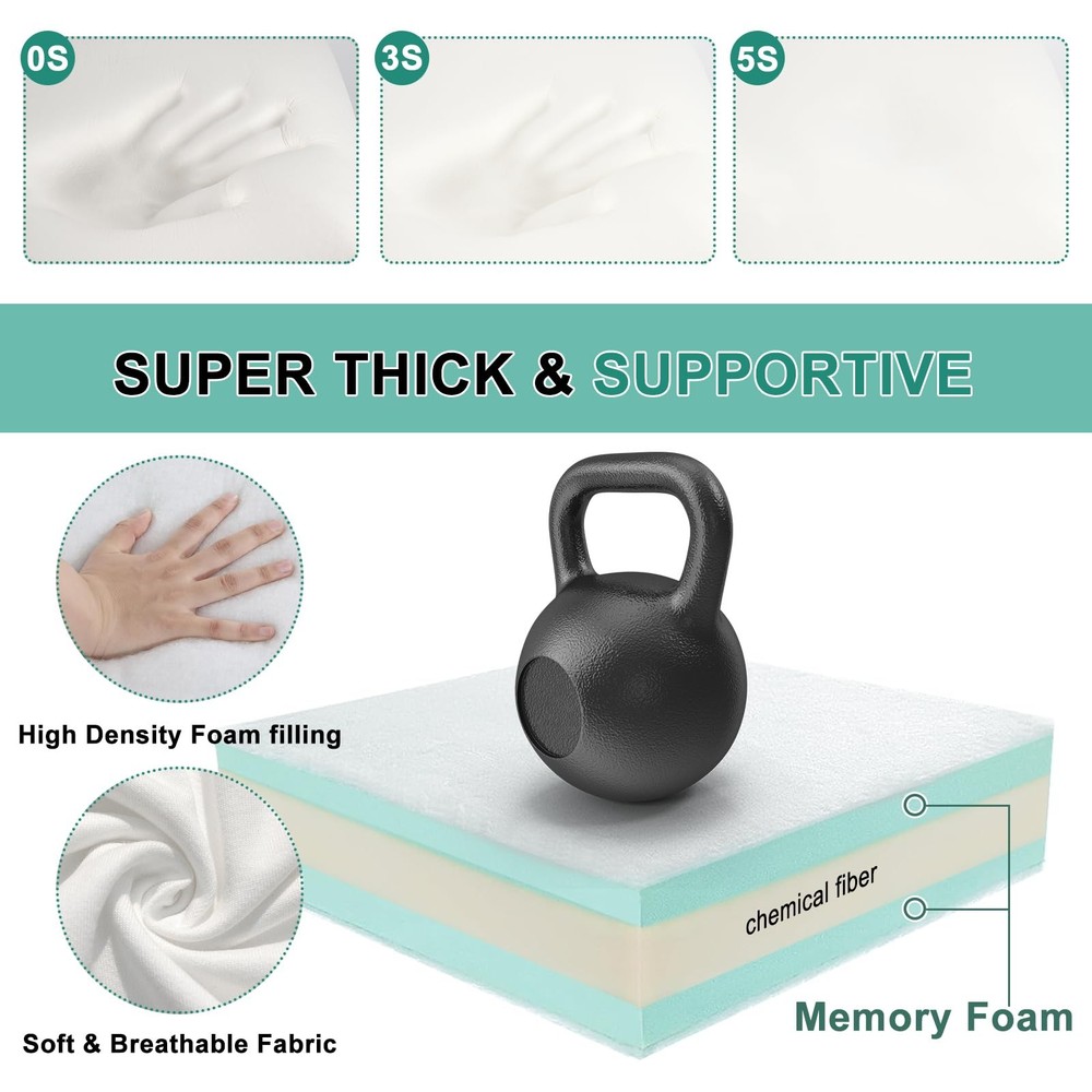 Extra Thick 5 Layer Couch Cushion Replacement 24"x27"x6 25D Foam & Cover