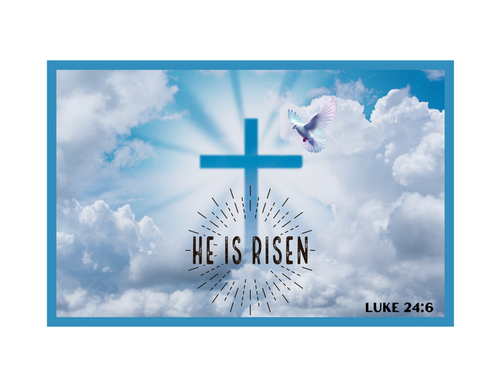 Easter Cross He Is Risen Refrigerator Magnet