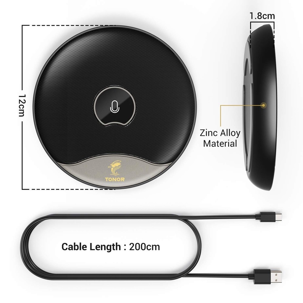 TONOR USB Conference Microphone, 360° Omnidirectional PC Computer Condenser Mic