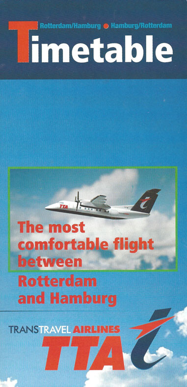 TransTravel Airlines system timetable c 1998? [4111]
