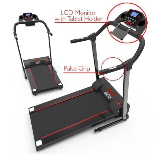 SERENE-LIFE Folding Exercise Track Base Digital Treadmill w/ Downloadable App