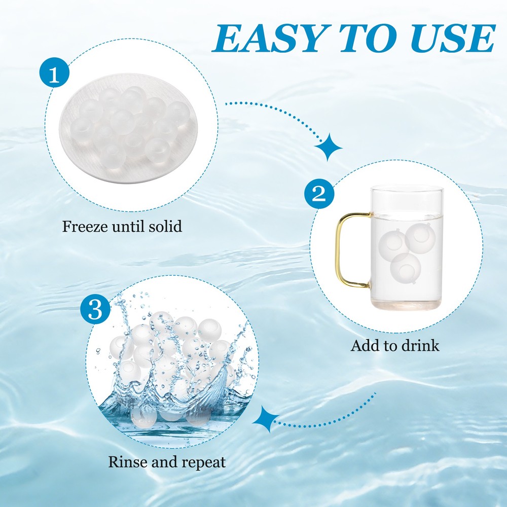 24 Pack Reusable Ice Cubes for Drinks, White Round