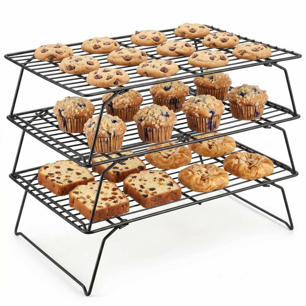 Cooling Racks for Baking, 3-Tier Stackable Wire Cooling Rack Set 10"x15.8",He...