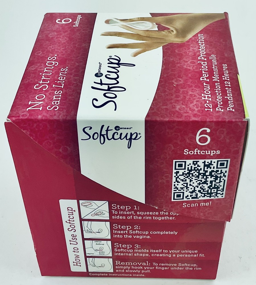 Softcup Menstrual Cup 6 Count 12 hr Eliminates Odor