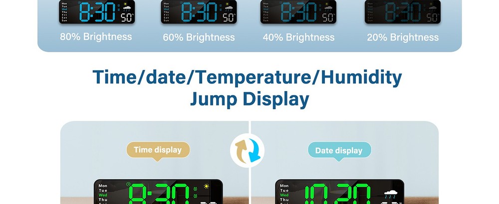 Digital Wall Clo, Digital Clo Lar Display with Remote Control,