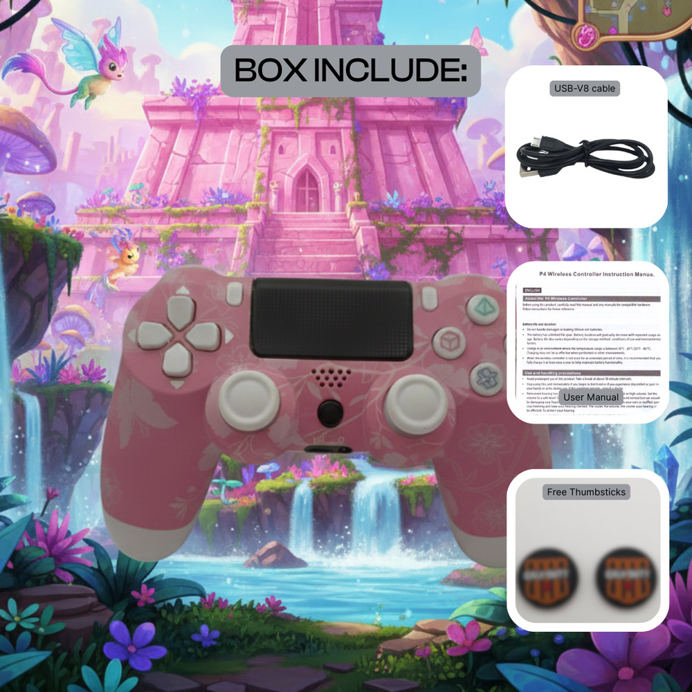 Universal Wireless Game Controller – Pink Edition – Bluetooth Gamepad with Free