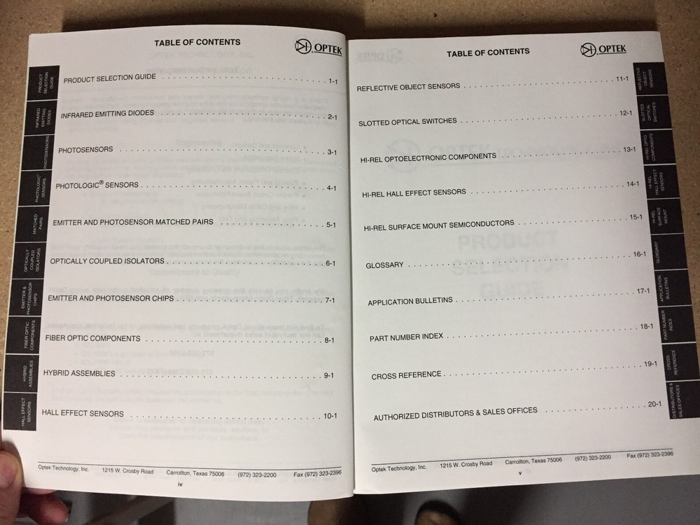 Data Book = Optek Technology Product Catalog Electro-Optical Semiconductors 1997