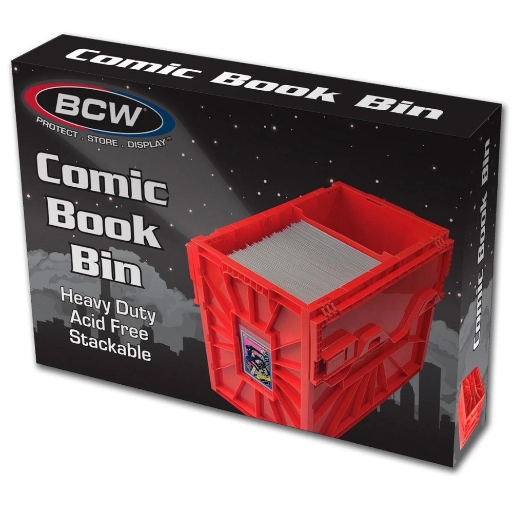BCW Comic Book Bin Heavy Duty Plastic Box Stackable Holds 150 Bagged in New Blue