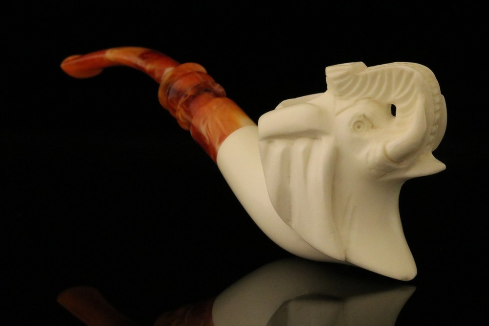 Elephant Block Meerschaum Pipe with fitted case M1440