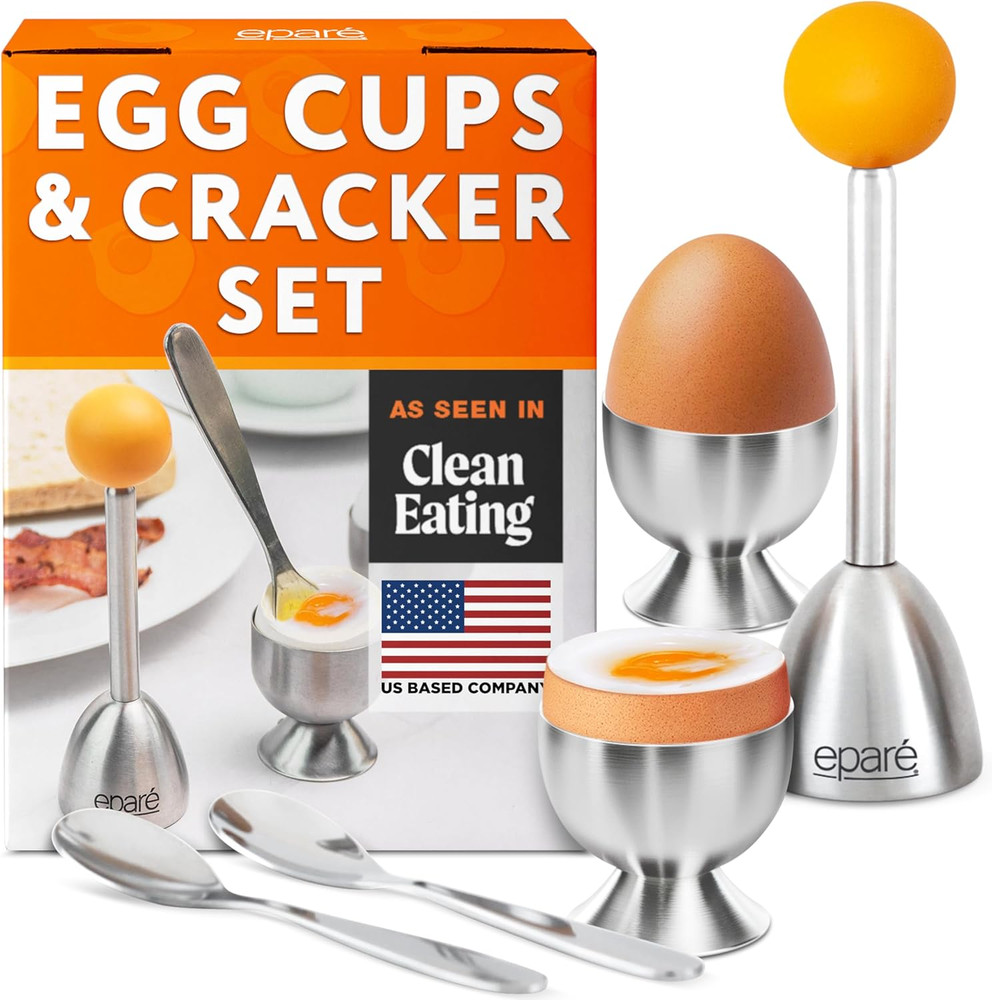 Egg Topper Cutter Set – Stainless Steel Egg Cracker Tool & Egg Shell Opener – Eg