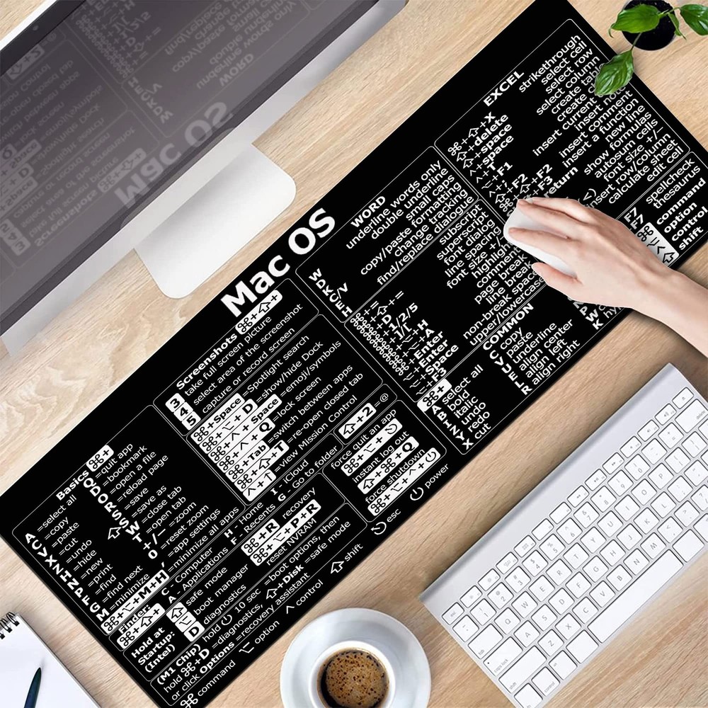 Mac os Shortcuts, Word/Excel (for Mac) Mouse Pad, Mac OS Candlesticks Reversa...