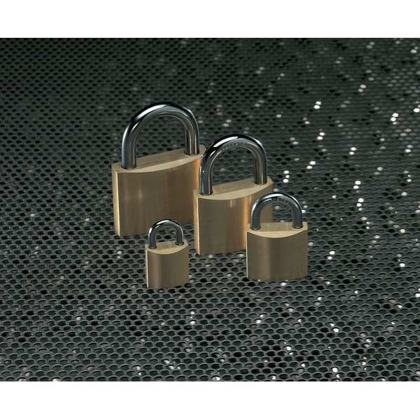 Master Lock 4150 Padlock, Keyed Different, Standard Shackle, Rectangular Brass
