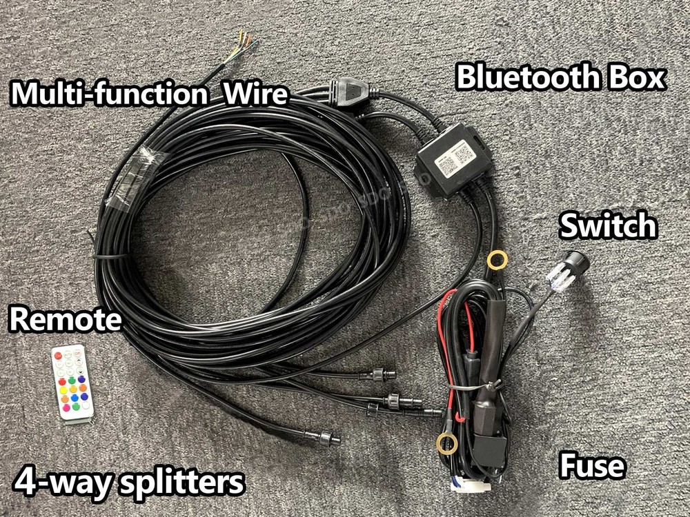 4-plugs Bluetooth Controller Wire Harness For Chasing Wheel Light / Strip Lights
