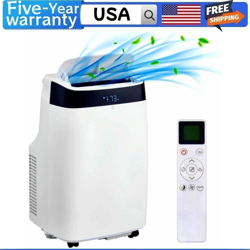 🚜10000BTU Portable Air Conditioner AC with Cool Dehumidifier Fan Mode Quiet Tim