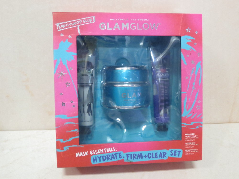 GLAM GLOW MASK ESSENTIALS: HYDRATE, FIRM + CLEAR SET BOXED