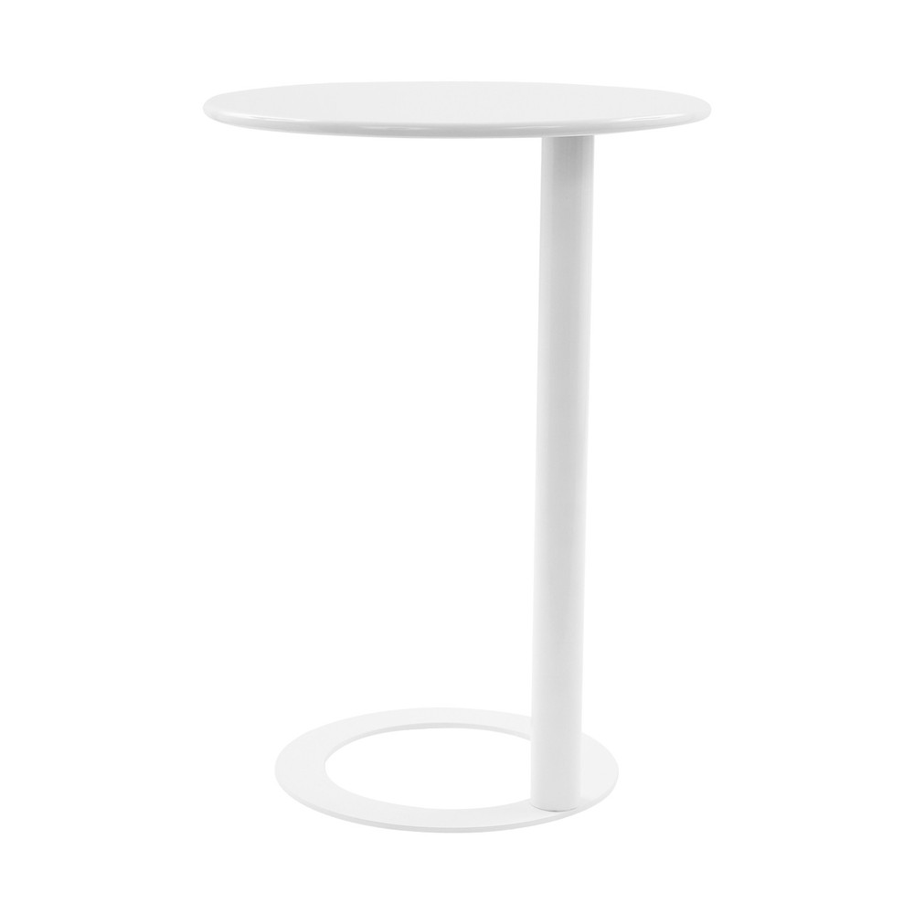 48 x 69 cm Round Side Table with O-shaped Base, Side Table for Small Spaces