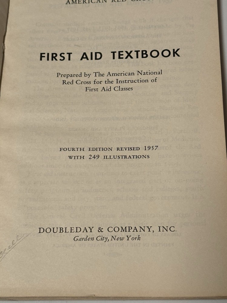 Vintage 4th Addition First Aid Book (1957)