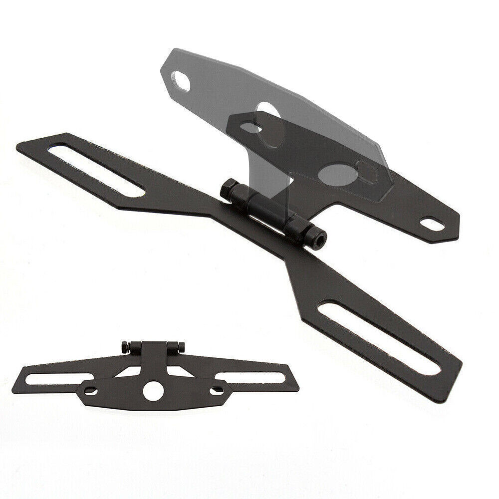 Motorcycle Adjustable Folding License Plate Bracket Stand Tag Tail Light Holder