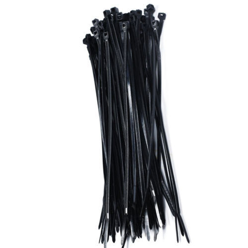 100pcs Black Self Locking Plastic Nylon Cable Ties, Wire Ties 2.5*150mm