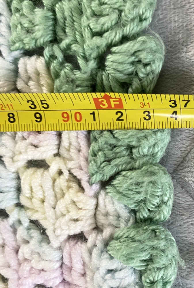 Homemade Knitted Throw Blanket 35” X 36”