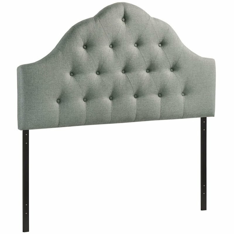 Hawthorne Collection King Tufted Panel Headboard in Gray