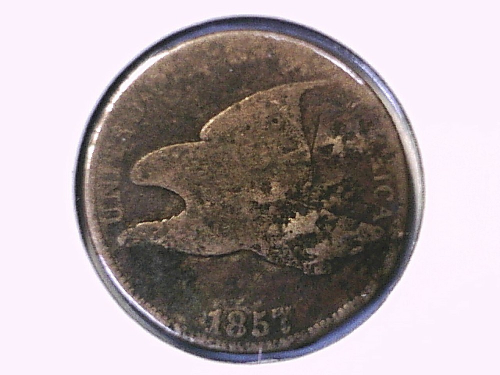 1857 Flying Eagle Cent Genuine Raw Ungraded 00768
