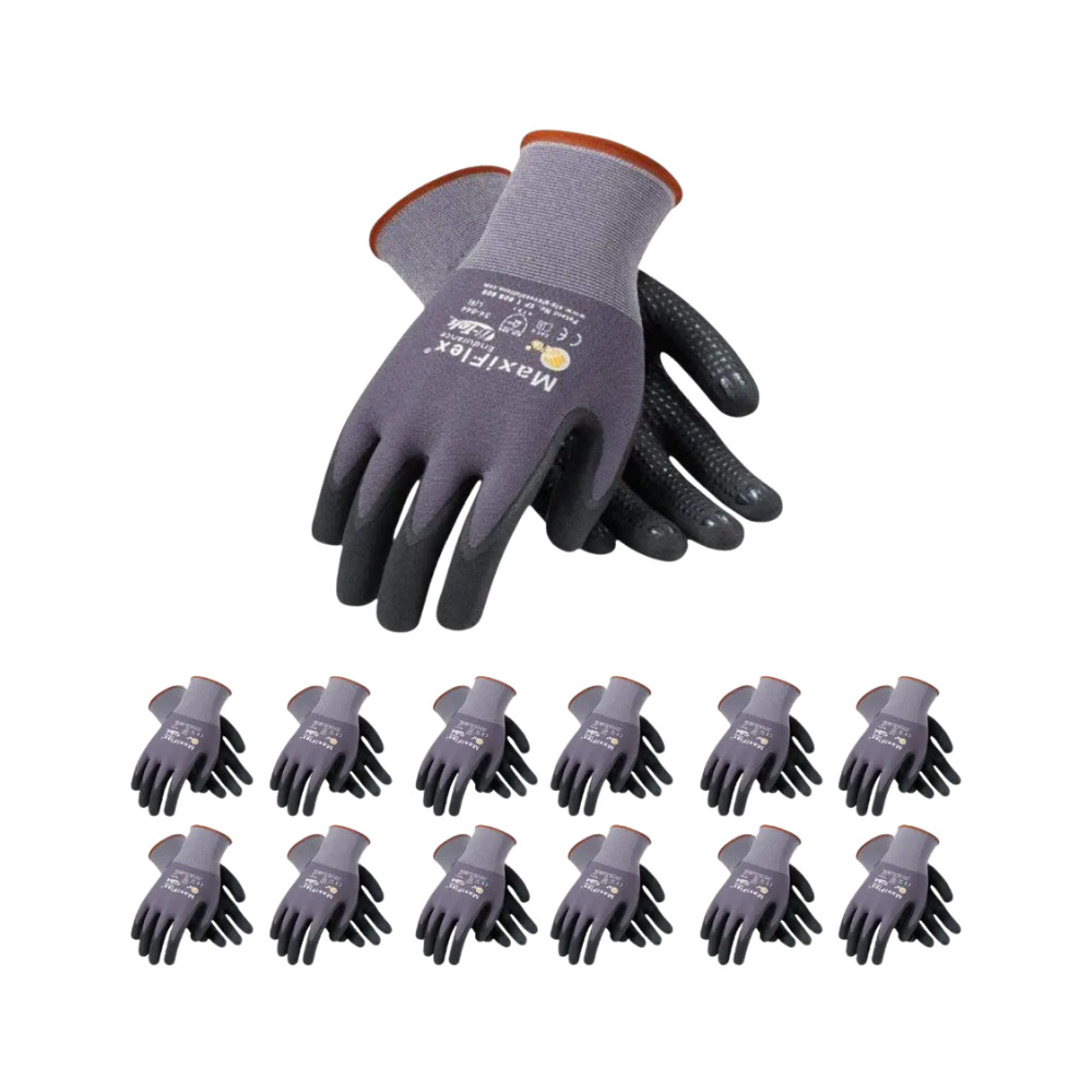 Medium 34-874 MaxiFlex Ultimate Micro Foam PROTECTIVE WORK GLOVES - 12 Pack