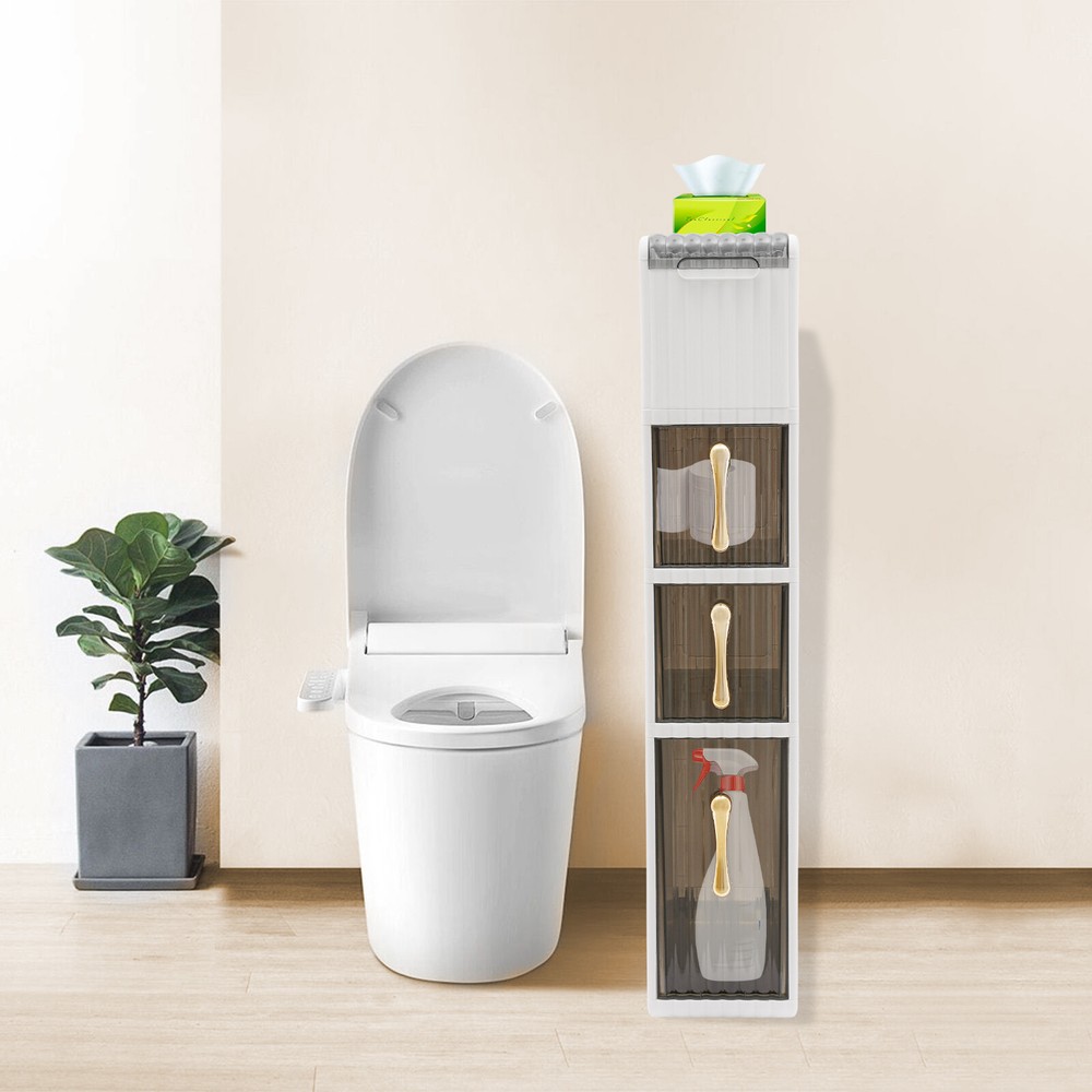 Stylish Bathroom Floor Cabinet with Large Capacity & Space-Saving Design