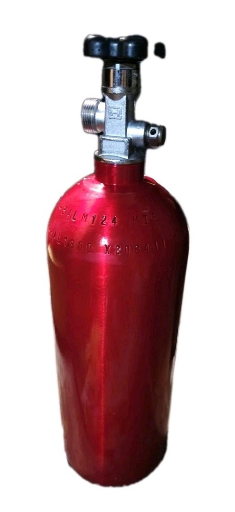 Red Brushed Aluminum Cylinder 1800psi Max