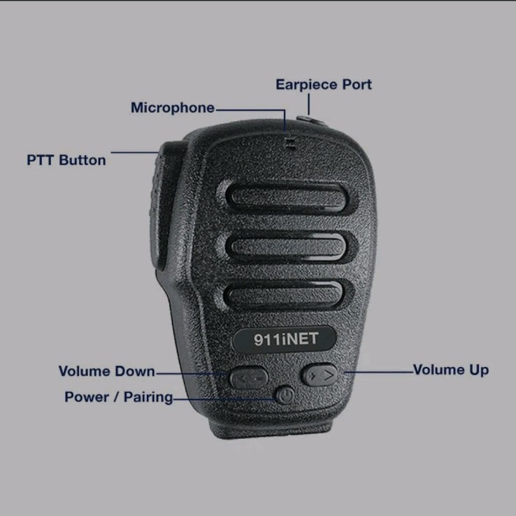 911net H3 Bluetooth Remote Speaker Microphone w/ Charger New Open Box