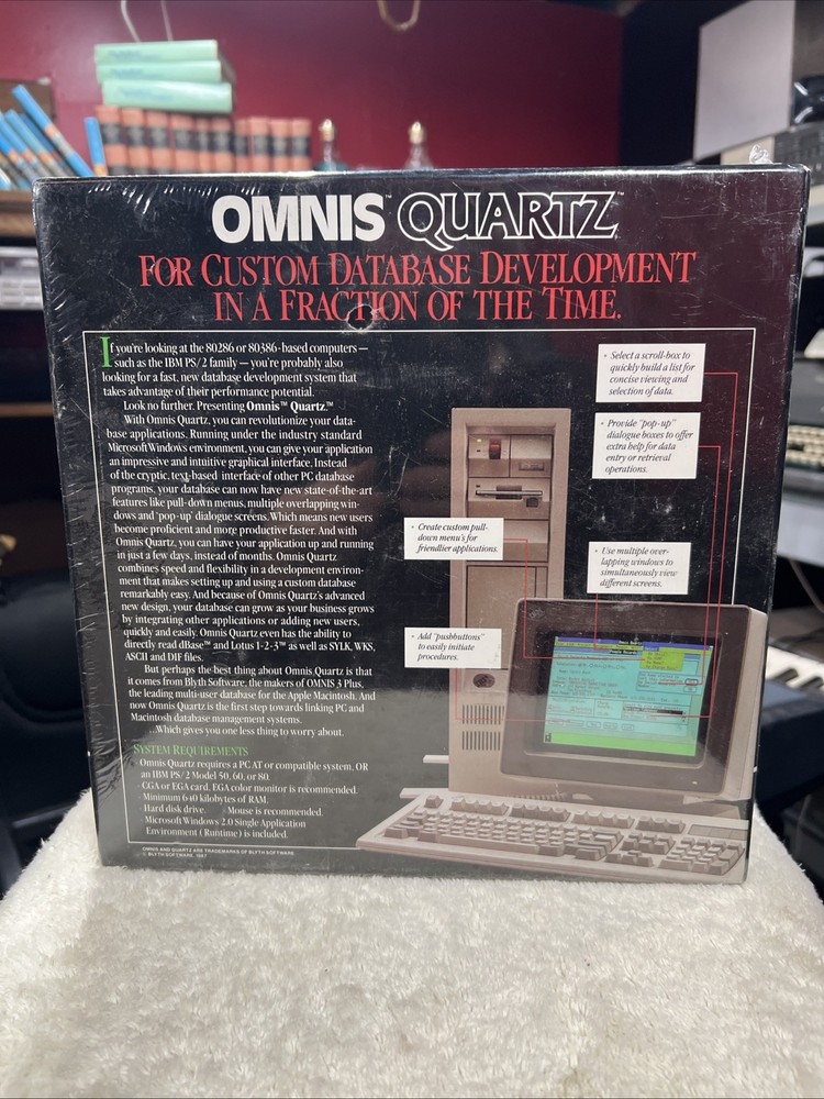 Omnis QUARTZ Database Manager Software Vintage Sealed 1987