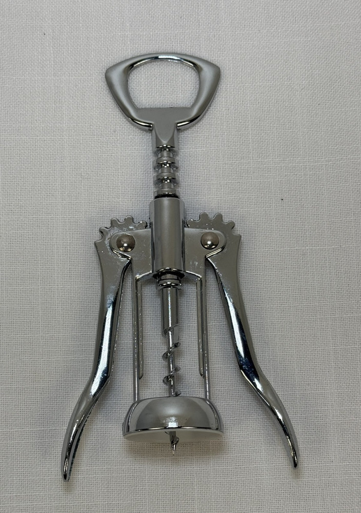 Wing Style Corkscrew Wine Bottle Opener Chrome Finish