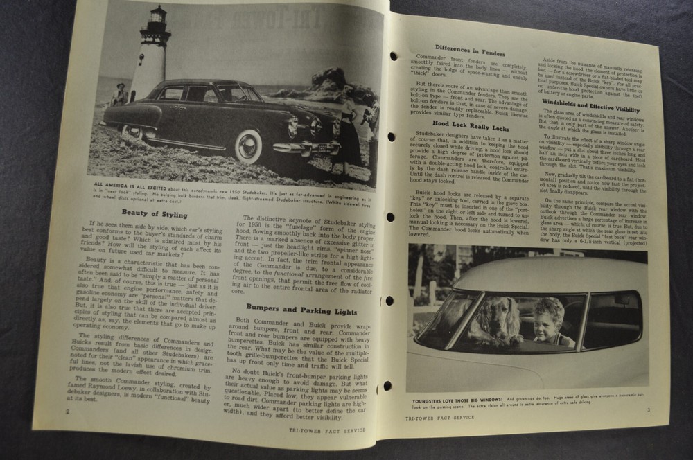 1950 Studebaker Sales Training Bulletin Commander vs Buick Nice Original 50