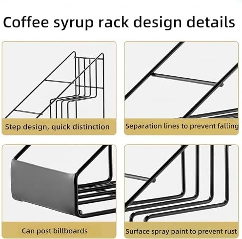 4 Bottle Rustproof Coffee Syrup Storage Rack