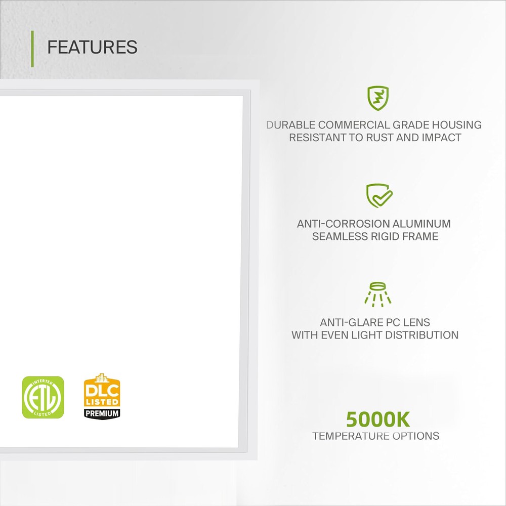 20-Pack 2x2 ft LED Panel Lights | Energy-Efficient Troffers for Drop Ceilings