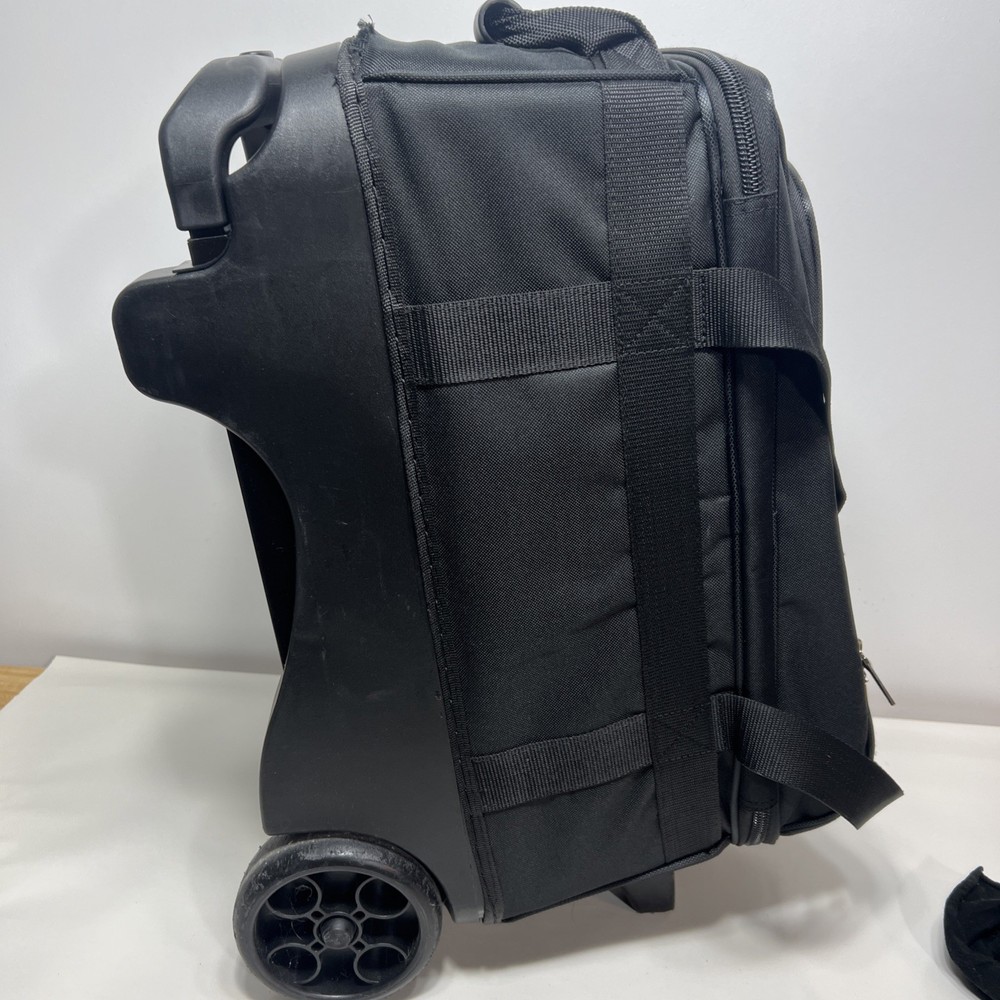 Pyramid Path Premium Deluxe Double Roller Bowling Bag Black/ Black