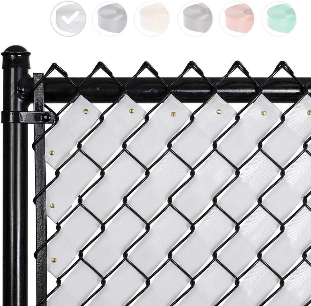 White Privacy Slats for Chain Link Fence
