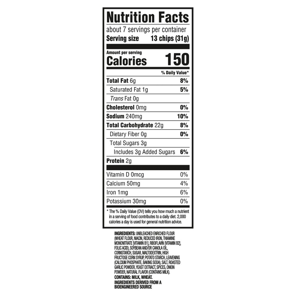 RITZ Toasted Chips Roasted Garlic Crackers 8.1oz