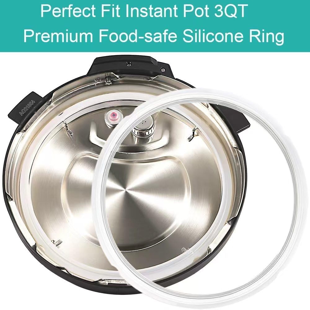 2-Pack Sealing Ring for Instant Pot 3 Quart Food-Grade Silicone Replacement Par