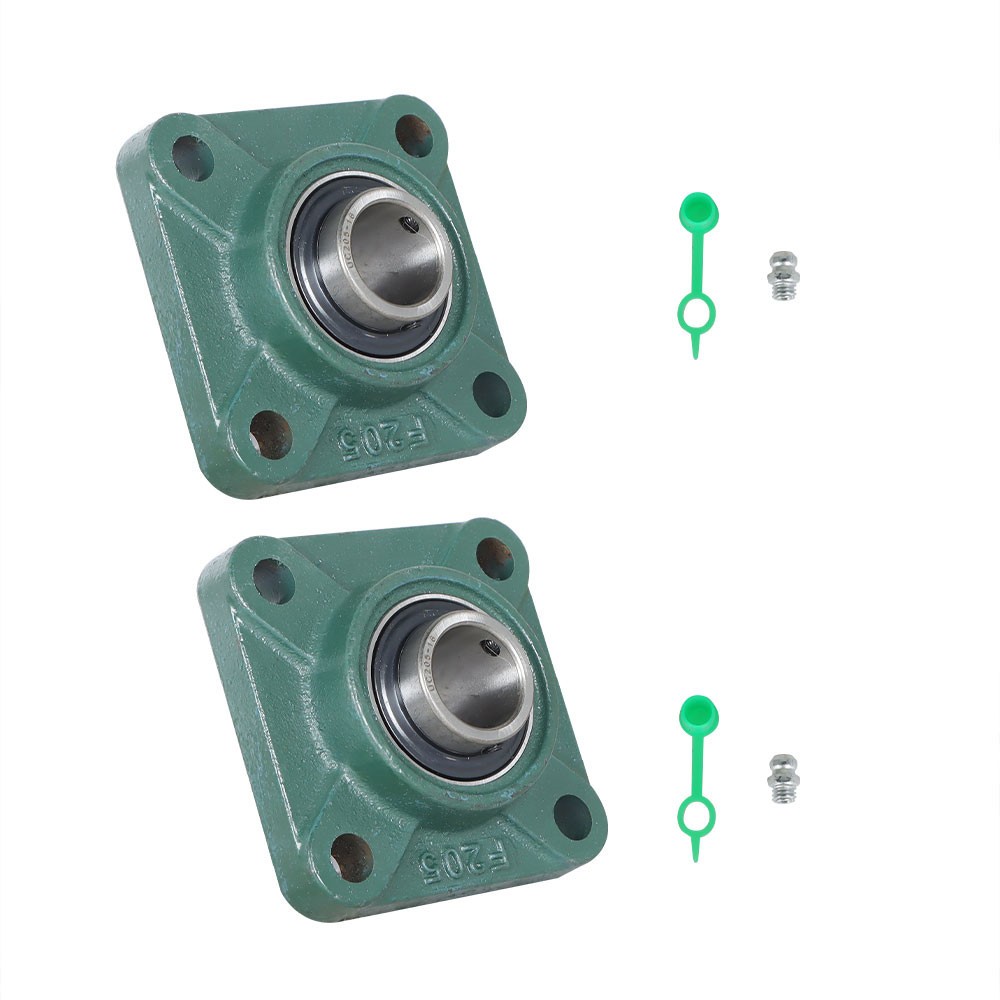LABLT 2× 1" Bore 4 Bolt UCF205-16 Solid Base Pillow Block Flange Mounted Bearing