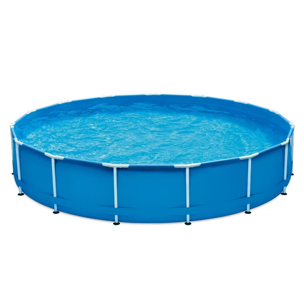 SUMMER WAVES 15 FT ROUND ACTIVE FRAME ABOVE GROUND POOL, BLUE *DISTRESSED PKG
