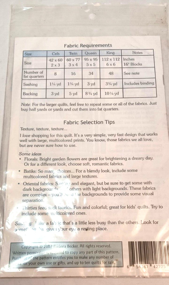 Four Paws Quilting Pattern Pairing Up 4 Sizes Pattern #FRP-005