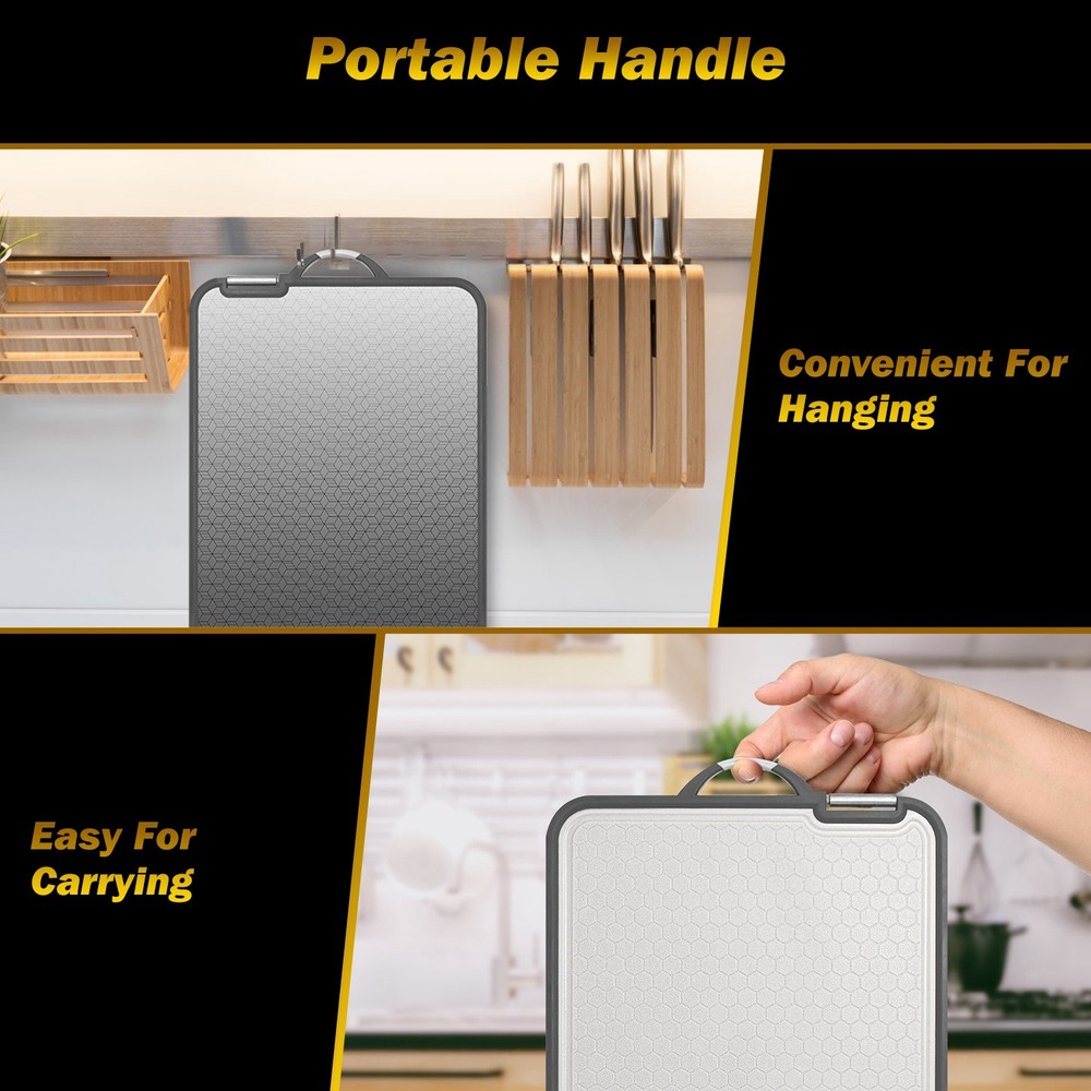 2Pcs Kitchen Cutting Board PP Chopping Board Cutting Board Mesh--Double Sided