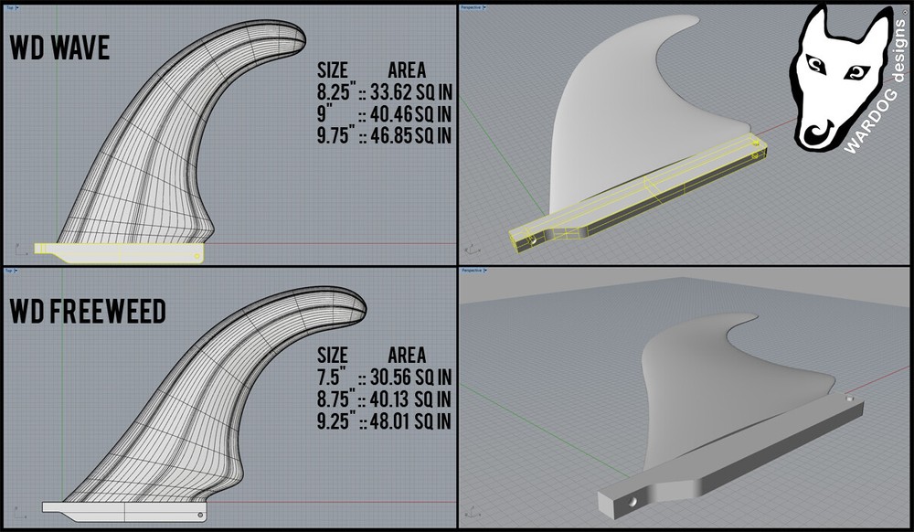 WD 9″ Bamboo Wave Center Fin