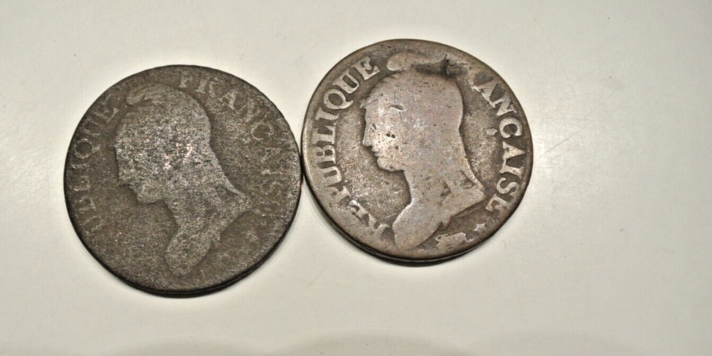 5 CENTIMES (circula louisiane) 2 COINS