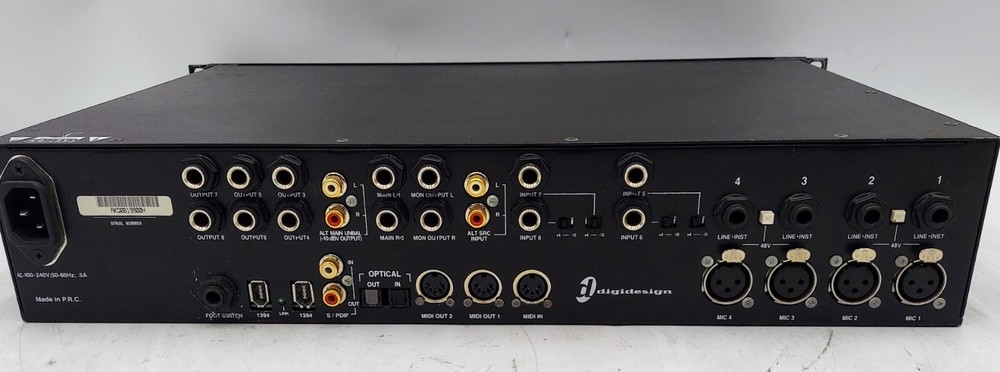 Digidesign Digi 002 Rack Firewire Audio Midi Digital Recording Interface